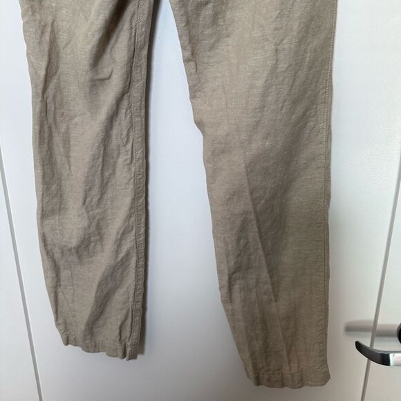 Banana Republic Kentfield Pants Mens 33x30 Tan Linen Blend Casual Preppy Office - Picture 6 of 12